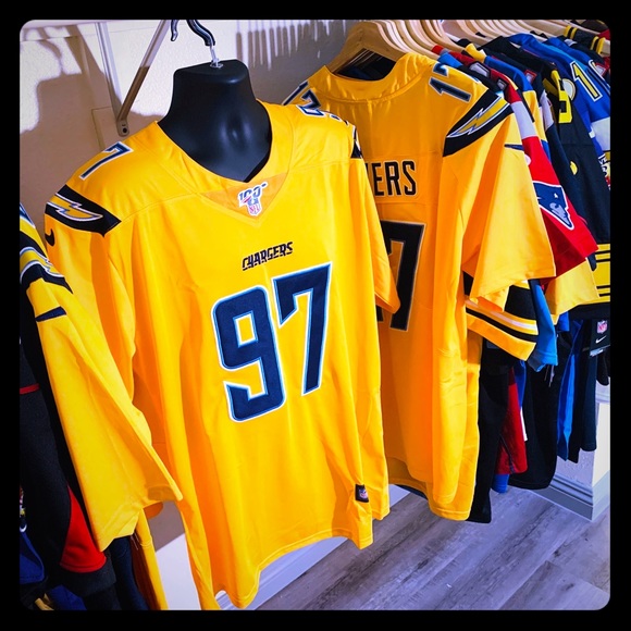 yellow chargers jersey